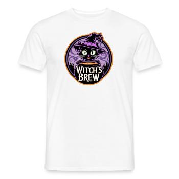 Witch's Brew – Mystic Witch Cat - Men's T-Shirt - white - Front - AI Model Male 178 dark (178cm)