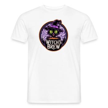 Witch's Brew – Mystic Witch Cat - Men's T-Shirt - white - Front - AI Model Male 178 dark (178cm)