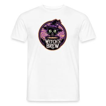 Witch's Brew – Mystic Witch Cat - Men's T-Shirt - white - Front - AI Model Male 178 dark (178cm)