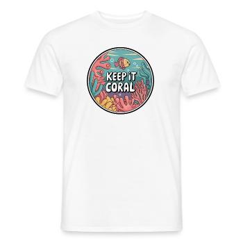 Keep It Coral – Saving Coral Reef, Marine Conservation - Men's T-Shirt - white - Front - AI Model Male 178 dark (178cm)