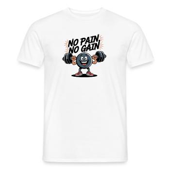 Pas de douleur, pas de gain - Dessin animé de fitness drôle - T-shirt homme - blanc - Devant - AI Model Male 178 dark (178cm)