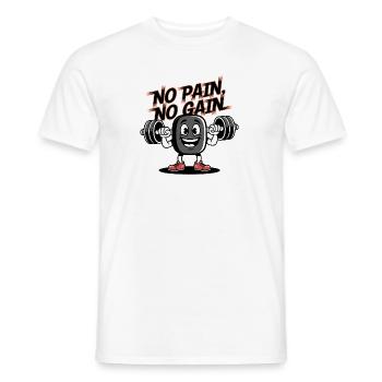 Pas de douleur, pas de gain - Dessin animé de fitness drôle - T-shirt homme - blanc - Devant - AI Model Male 178 dark (178cm)