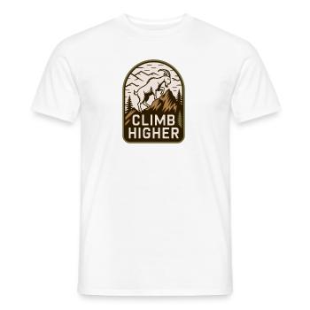 Climb Higher – Motif extérieur de la chèvre de montagne - T-shirt homme - blanc - Devant - AI Model Male 178 dark (178cm)