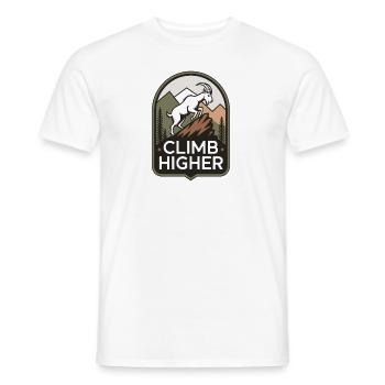 Climb Higher – Motif extérieur de la chèvre de montagne - T-shirt homme - blanc - Devant - AI Model Male 178 dark (178cm)