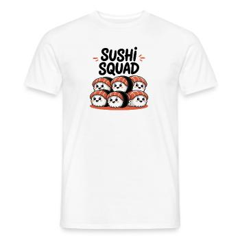 Sushi Squad – L’équipe Kawaii Nigiri - T-shirt homme - blanc - Devant - AI Model Male 178 dark (178cm)