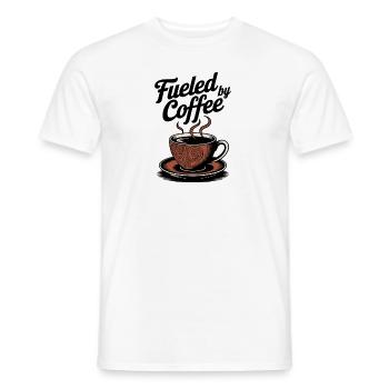 Fueled by Coffee – Coffee Lover Motif - Men's T-Shirt - white - Front - AI Model Male 178 dark (178cm)