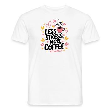 Moins de stress, plus de café – le dicton du café - T-shirt homme - blanc - Devant - AI Model Male 178 dark (178cm)
