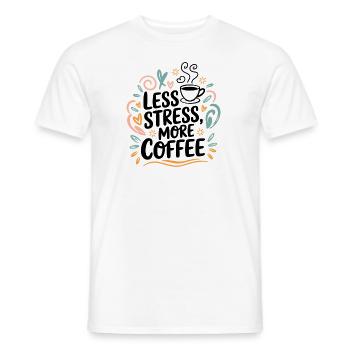 Moins de stress, plus de café – le dicton du café - T-shirt homme - blanc - Devant - AI Model Male 178 dark (178cm)