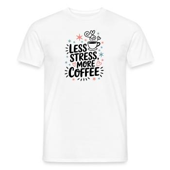 Moins de stress, plus de café – le dicton du café - T-shirt homme - blanc - Devant - AI Model Male 178 dark (178cm)
