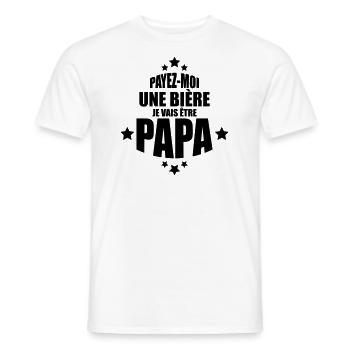 payez-moi une bière je vais être papa - T-shirt homme - blanc - Devant - AI Model Male 178 dark (178cm)