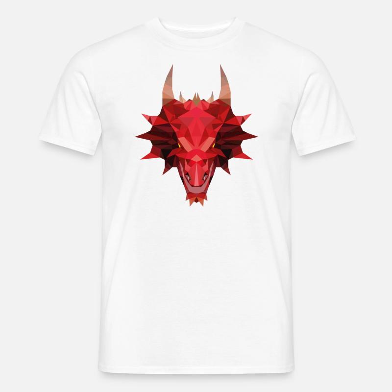 Roter Drache - Männer T-Shirt - Weiß