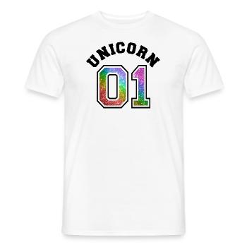 Unicorn 01 Rainbow Glitter - T-shirt homme - blanc - Devant - AI Model Male 178 dark (178cm)