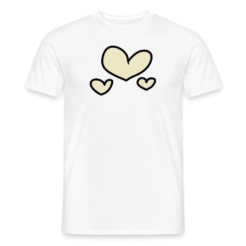 coeurs jaunes - T-shirt homme - blanc - Devant - AI Model Male 178 dark (178cm)