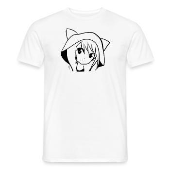 Anime Fille Manga - T-shirt homme - blanc - Devant - AI Model Male 178 dark (178cm)