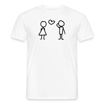 Amanti coppie - T-shirt uomo - bianco - Fronte - AI Model Male 178 dark (178cm)