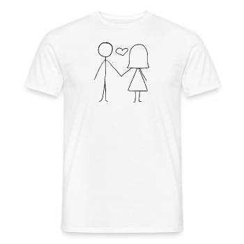 amour amour - T-shirt homme - blanc - Devant - AI Model Male 178 dark (178cm)