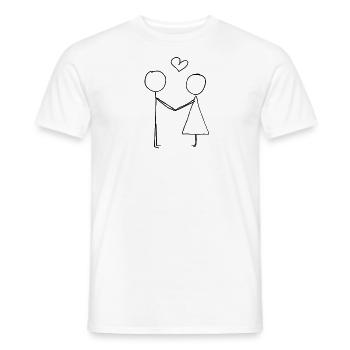 Dear Heart - Men's T-Shirt - white - Front - AI Model Male 178 dark (178cm)