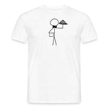 kellner servieren - Männer T-Shirt - Weiß - Vorne - AI Model Male 178 dark (178cm)