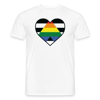 LGBT Heart - LGBTQIA Just Ally - Men's T-Shirt - white - Front - AI Model Male 178 dark (178cm)