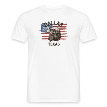 USA Flag Eagle Texas Vintage Dallas - Men's T-Shirt - white - Front - AI Model Male 178 dark (178cm)