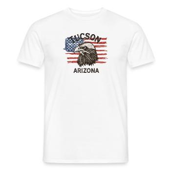 Drapeau des États-Unis Eagle Arizona Vintage Tucson - T-shirt homme - blanc - Devant - AI Model Male 178 dark (178cm)