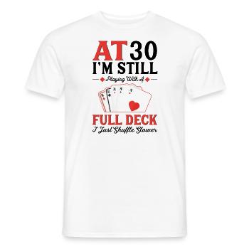 Jeux de cartes de jeu – 30e anniversaire - T-shirt homme - blanc - Devant - AI Model Male 178 dark (178cm)
