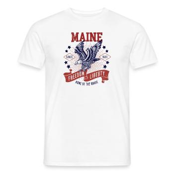Rétro USA Eagle Freedom 1820 Vintage Maine - T-shirt homme - blanc - Devant - AI Model Male 178 dark (178cm)
