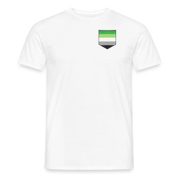 LGBTQ Aromantic Pride Flag Pocket - Männer T-Shirt - Weiß - Vorne - AI Model Male 178 dark (178cm)