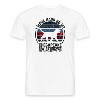 Arbeit Hart Arbeiten - Retro Cavalier - Männer T-Shirt - Weiß - Vorne - AI Model Male 178 dark (178cm)