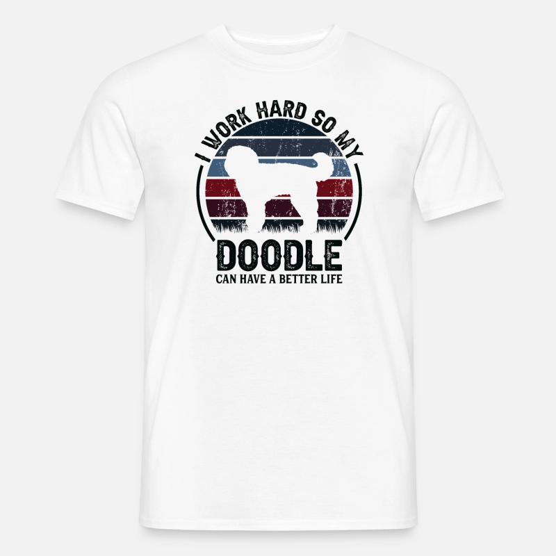 Hart Arbeiten - Retro Doodle - Männer T-Shirt - Weiß