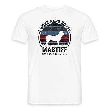 Travaillez dur - Retro Mastiff - T-shirt homme - blanc - Devant - AI Model Male 178 dark (178cm)