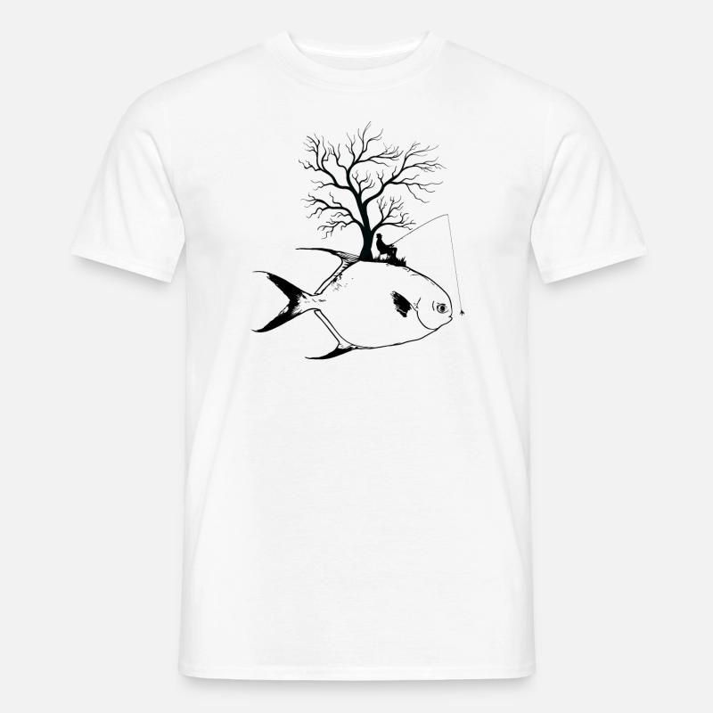 Graphic Tree - Fish Pompano - Men's T-shirt - white