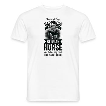 Paardrijden - Belgian Horse - Heren T-shirt - wit - Voor - AI Model Male 178 dark (178cm)