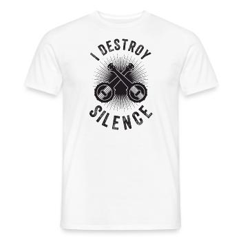 Je détruis le silence - Vintage Banjo - T-shirt homme - blanc - Devant - AI Model Male 178 dark (178cm)