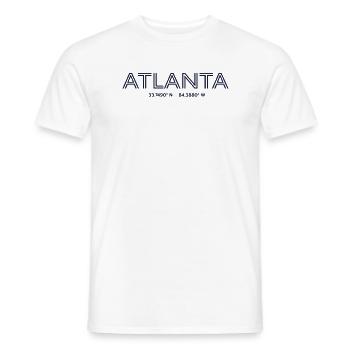 Coordonnées de la ville des États-Unis - Atlanta - T-shirt homme - blanc - Devant - AI Model Male 178 dark (178cm)
