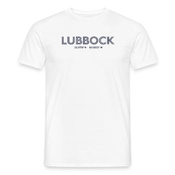 USA City Coordinates - Lubbock - Men's T-Shirt - white - Front - AI Model Male 178 dark (178cm)
