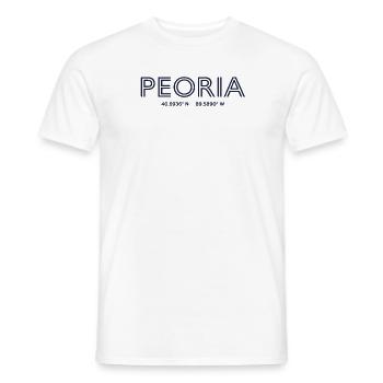 Coordonnées de la ville des États-Unis - Peoria - T-shirt homme - blanc - Devant - AI Model Male 178 dark (178cm)