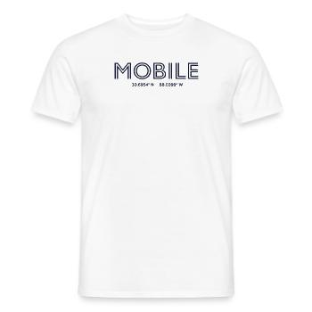 USA Stadt Koordinaten - Mobile - Männer T-Shirt - Weiß - Vorne - AI Model Male 178 dark (178cm)