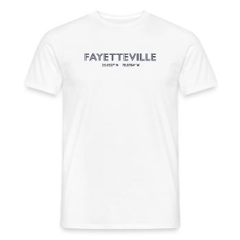 Coordonnées de la ville des États-Unis - Fayetteville - T-shirt homme - blanc - Devant - AI Model Male 178 dark (178cm)