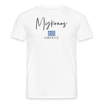 Greece Flag Holidays - Mykonos Island - Men's T-Shirt - white - Front - AI Model Male 178 dark (178cm)