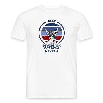 Maman chat - Devon Rex Chat - T-shirt homme - blanc - Devant - AI Model Male 178 dark (178cm)