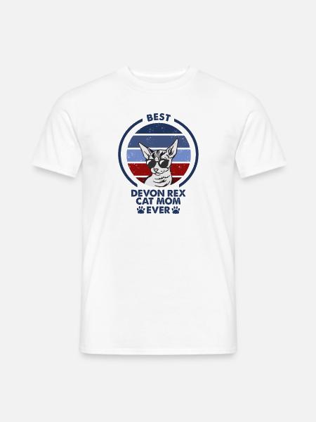 Maman chat - Devon Rex Chat - T-shirt homme - blanc
