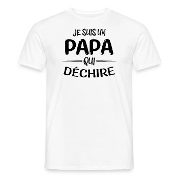 Je suis un papa qui déchire cadeau pour papa - T-shirt homme - blanc - Devant - AI Model Male 178 dark (178cm)