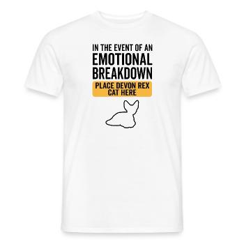 Emotional - Devon Rex Cat - Men's T-Shirt - white - Front - AI Model Male 178 dark (178cm)