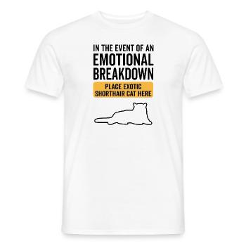 Emotional - Exotic Shorthair Cat - Men's T-Shirt - white - Front - AI Model Male 178 dark (178cm)