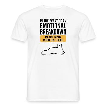 Emotional - Maine Coon Cat - Men's T-Shirt - white - Front - AI Model Male 178 dark (178cm)