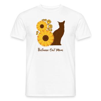 Mère Tournesol - Chat balinais - T-shirt homme - blanc - Devant - AI Model Male 178 dark (178cm)