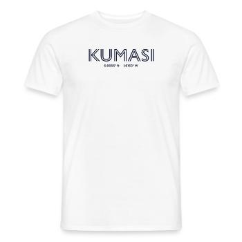 Coordonnées de la ville de Ghana - Kumasi - T-shirt homme - blanc - Devant - AI Model Male 178 dark (178cm)