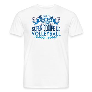 Coach Volleyball | Cadeau coach Volleyball coach - T-shirt homme - blanc - Devant - AI Model Male 178 dark (178cm)