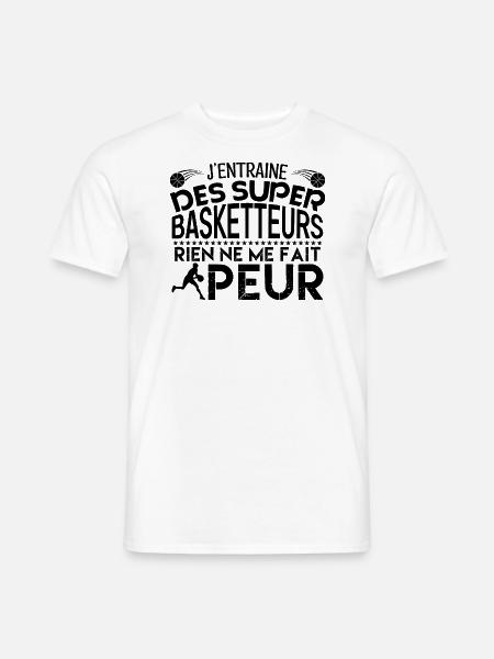Basketball coach Cadeau coach Basketball - T-shirt homme - blanc